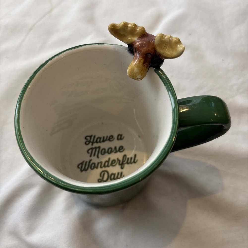 Have A Moose Wonderful Day Cape Shore Coffee Novelty Mug Green Breckenridge READ